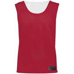Augusta Sportswear AS9718 Youth Mesh Reversible Pinnie in Scarlet/White size XL | Polyester 9718