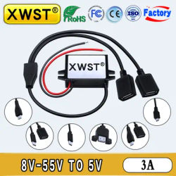 DC DC 8V 12V 24V 36V 48V 55V to 5V Step Down Power Converter 3A 15W Micro USB Buck Converter Charger for Car Aduio LED Charging