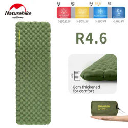 Naturehike R4.6 Inflatable Mattress Outdoor Camping Hiking Ultralight Sleeping Pad Single Folding TPU Nylon Moisture-proof Mat