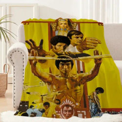Kung fu b-bruce L-Lee couverture en peluche sieste canapé tapis pour salon chaud bureau chambre anniversaire maison voyage enfant cadeaux