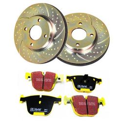 EBC Brake Disc & Pad Kit S5 Yellowstuff GD Sport Slotted Dimpled Super Street Rotors, Rear, S5KR1109
