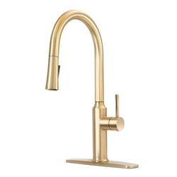 Krowne 19-400G Deck Mount Faucet - 10 1/2" Swivel Gooseneck Spout, Single Hole, Brushed Gold