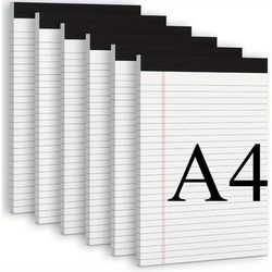 "TEMU Set, 8.3" X 11", 6pcs - Wide Ruled, Micro Perforated, Writing Pads For Office, School & Home Use - /pad"