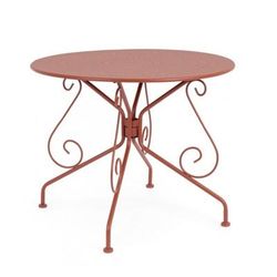 Tavolo in acciaio rosso Ø90 cm