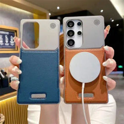 For Samsung Galaxy S25 S23 S24 Ultra Leather Magsafe Borderless Aroma Cover For Galaxy S22 Ultra Wireless Charging Bumper case