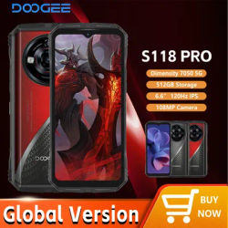 DOOGEE S118 Pro 5G Rugged Phone Dimensity 7050 10800mAh Battery 6.6'' FHD 120Hz 8GB RAM 512GB ROM Cell Phone NFC