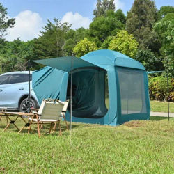 Car Rear Roof Extension Tent Automatic Pop Up 3-4 Person Self Driving Outdoor Camping Shelter SUV Beach Canopy Rainproof Yurt