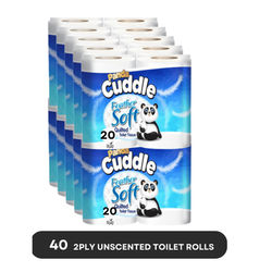 TEMU 40 Soft Quilted Toilet Rolls- 2 Ply Toilet Tissue Roll Provide (10 Pack Of 40 Rolls)