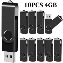 TEMU 10 Black Usb 2.0 Flash Drives High Speed Rotation Memory Sticks, 128mb/256mb/512mb/4gb/16gb Capacity, Great For Desktop And Laptop Storage, Business Gifts