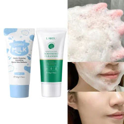 LAIKOU 50g Milk Cleanser Gentle Deep Cleaning Moisturizing Skin Care Natural Oil Control Facial Cleanser Face Washing Cream