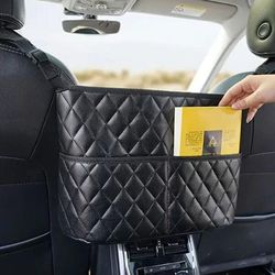 TEMU Car Storage Bag Seat Side Organiser Net Pocket Hanging Handbag Holder Mesh Tidy
