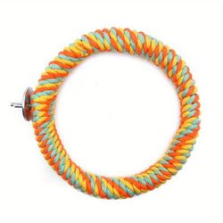 TEMU Stainless Steel & Perch - Hanging Bird Toy With Claw-friendly Rope For Cage Decor, Ideal Christmas Gift For Pet Birds