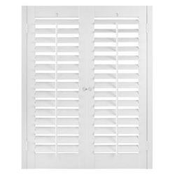 Wide Width Plantation Interior Faux Wood Shutters White by Whole Space Industries in White (Size 35" W 24" L)