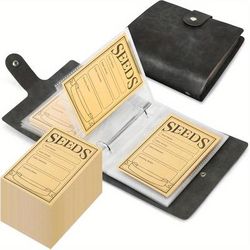 TEMU 1 Set Garden Seeds Storage Organizers, Seed Organizer Binder With 50pcs Self-sealing Seed Envelopes, Seed Organizer, Binder