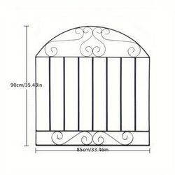 TEMU 3 Ft Tall Heavy Duty Metal Garden Patio Gate Wrought Iron Material Garden Pedestrian Gate With Fittings Garden Outdoor Iron Gate Outdoor Garden Patio Gate Garden Iron Gate