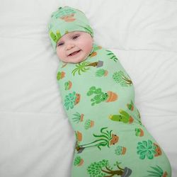 Succulent Love Swaddle & Hat Set - OSFA