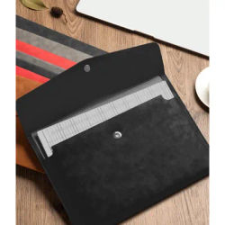 A4 Portable File Storage Bag Durable PU Material Expandable Folder - Popular File Storage Manager