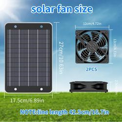 TEMU Solar-powered Dual Fan Ventilation Kit, Plastic Air Circulation System For Chicken Coop, Shed, Attic, Greenhouse - No Battery Required