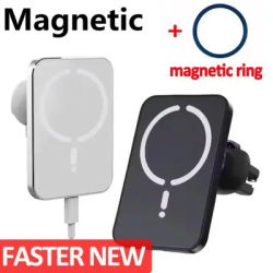 Air Vent Clip 30W Magnetic Wireless Car Charger Phone Holder For Magsafe iPhone 16 15 14 13 12 Pro Max Fast Car Charging Stand