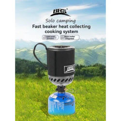 BRS Camping Pot Stove With Heat Exchanger BRS-61 Jet Boil Gas Stove Quick Burn Coffee Cup Furnace Backpacking Camp Burner