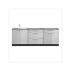 NewAge Outdoor Kitchens Stainless Steel 4-Piece Outdoor Kitchen Set with Countertops and Covers