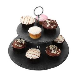 TEMU Slate Serving Tray Platter Board Bamboo Tapas Stand Afternoon Tea Trays For Weddings Parties Graduation Christmas New Years Gifts New