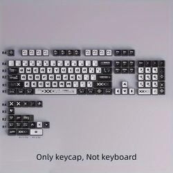 TEMU Oem Pbt Keycap Set, Themed Sublimation, 4-sided , Compatible With 6.25u 61 68 75 84 87 98 99 104 108, Polyethylene Terephthalate Material, Oem Height