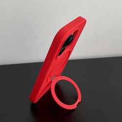 TEMU Luxury Liquid Silicone Matte Invisible Ring Holder Stand Case For Iphone 16 15 14 11 Pro Plus Max With Wireless Charging