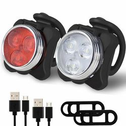 TEMU Bike Light Set, Usb Rechargeable Bicycle Lights, Ipx4 Waterproof Uk, Led Lights, 4 , Weather Resistant