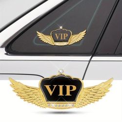 TEMU Golden Emblem Sticker With Wings & Gemstones - Fit For Hood And Window Decoration, Enhances Vehicle Appearance, Car Stickers Decals
