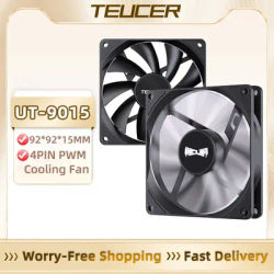 TEUCER 92mm Cooling Fan 9/8/7/6 cm Ultra-Thin CPU Cooler Cooling Fan 4PIN PWM 1000-2700RPM Large Air Volume Silent PC Case Fan