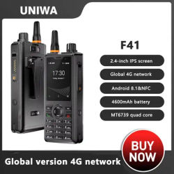 UNIWA F41 4G POC Walkie Talkie Zello Rugged Phone 2.4" Touch Screen 1GB+8GB Waterproof Smartphone Android 8.1 4600mAh NFC