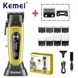 Kemei KM-90-4 Professional Cordless Hair Clipper High-Speed, Brushless Motor, Salon-Grade Hair Trimmer, Kemei Hair Clipper