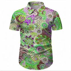 Retrò Vintage Anni '70 Camicia Camicia Aloha Hippie Disco Paisley Etnico Costume Per uomo Mascherata Vacanza Feste Parata dell'Orgoglio Adulti Camicia