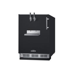 Summit SBC58BFRTPLHD 24" Front Tap Kegerator Commercial Beer Dispenser w/ 2 Keg Capacity - Black, 115v
