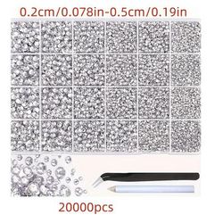 TEMU 20000pcs Resin Rhinestones With Tweezers For Crafting, Clear Flatback Gems, Bedazzling For Diy Crafts Clothing Tumblers Shoes Fabric Nail Art
