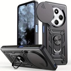 TEMU Oududianzi -xiaomi 14c 4g Case With Camera Slide, 360 ° And Silicone Tpu Case-blue Black