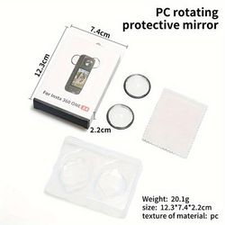 TEMU Insta360x4 Protective Lens For Panoramic Sports Camera With Pc Material
