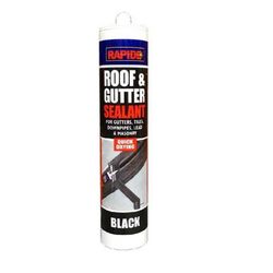 TEMU Black Roof & Gutter Repair Waterproof Sealant 260ml Permanent Fast Drying Cartridge For Repairs On All Surfaces Diy Home Industrial Use