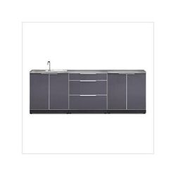 NewAge Outdoor Kitchens Aluminum Slate 4-Piece Outdoor Kitchen Set with Countertops