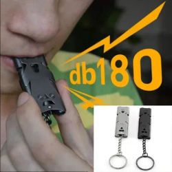 Outdoor Portable Whistle 180 db Aluminum Alloy Double Tube Lifesaving Emergency SOS Safety Survival Tool Kit Camping Equipment