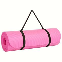 TEMU 1pc/3pcs Extra Thick 1.5cm/0.59in High Density Anti-tear Sports Yoga Mat, With Strap, Non-slip Fitness And Exercise Mat, Suitable For Home And Yoga