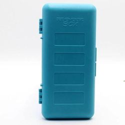 TEMU 1pc Blue Plastic Fishing Tackle Box With Safety Latch - , Multi-compartment Storage Case For Fishing Gear And Feeders, Tackle Organizer | Practical Fishing Accessories, Hooks