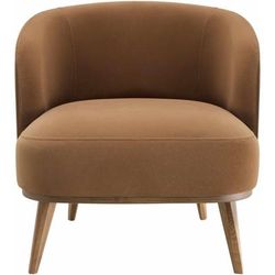 Elekmonar 30"H x 28"W x 28"D Modern Pale Pink/Camel Accent Chair - Boutique Rugs
