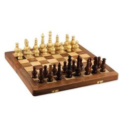 Persian Grandeur,'Acacia and Kadam Wood Chess Set with Storage Inside'