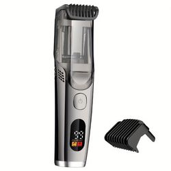 TEMU Vacuum Beard Trimmer For Men, Upgrade Adjustable Length With 2 Comb, Electric Vacuum Trimmer For Beard, Mustache And Stubble, And Easy, Blades For Light Beige Fit