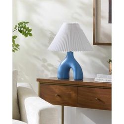 Ottenhofen 18"H x 15"W x 15"D Modern Blue/White/Translucent Table Lamp - Boutique Rugs