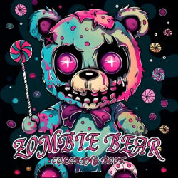 Zombie Bear Coloring Book for Adults - 24 Pages of Cute Bear Cub Illustrations for Relaxation and Creative Expression
