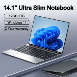NEW 14.1'' Slim Office Laptop Windows 11 Intel i7-7500U 12GB RAM 512GB 1TB SSD Intel ATOM X7 1920*1080 Office Study Computer PC