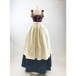 Medievale Rinascimento Vestito Abiti da Ballo Abito Costume da cameriera Vichingo Costume Per donna Reale Halloween Carnevale Mascherata Performance LARP Fiera Rinascimentale Adulti Vestito